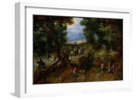 A Woodland Road with Travelers, 1607-Jan the Elder Brueghel-Framed Giclee Print