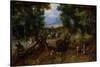 A Woodland Road with Travelers, 1607-Jan the Elder Brueghel-Stretched Canvas