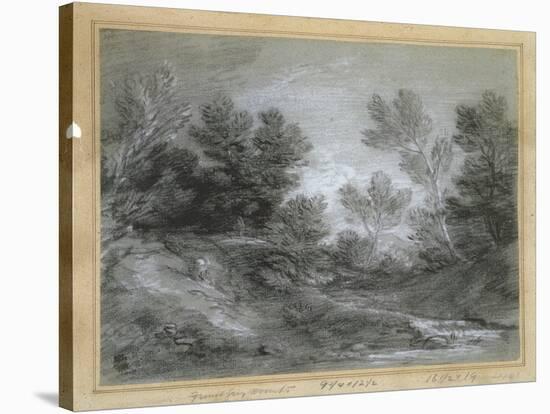 A Woodland Stream-Thomas Gainsborough-Stretched Canvas