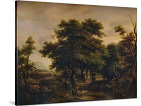 A Woody Landscape, with Figures and Sheep, c1805-Alexander Nasmyth-Stretched Canvas