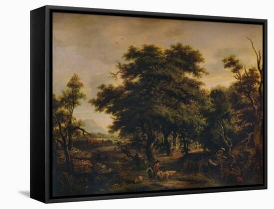 A Woody Landscape, with Figures and Sheep, c1805-Alexander Nasmyth-Framed Stretched Canvas