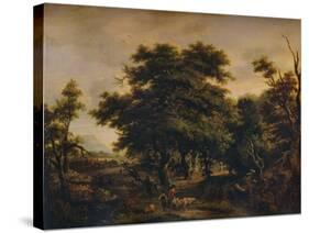 A Woody Landscape, with Figures and Sheep, c1805-Alexander Nasmyth-Stretched Canvas