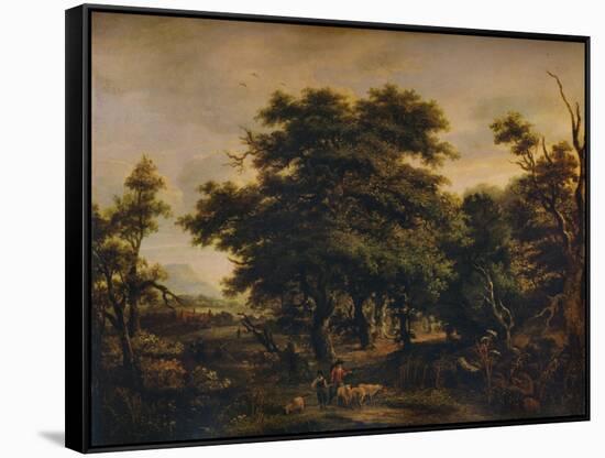 A Woody Landscape, with Figures and Sheep, c1805-Alexander Nasmyth-Framed Stretched Canvas