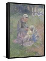 A Wool-Carder-Camille Pissarro-Framed Stretched Canvas