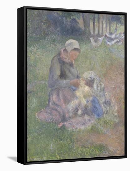 A Wool-Carder-Camille Pissarro-Framed Stretched Canvas