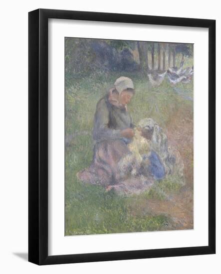 A Wool-Carder-Camille Pissarro-Framed Giclee Print