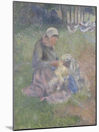 A Wool-Carder-Camille Pissarro-Mounted Giclee Print