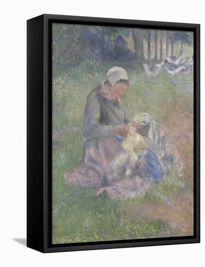 A Wool-Carder-Camille Pissarro-Framed Stretched Canvas