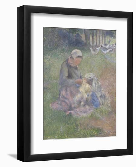 A Wool-Carder-Camille Pissarro-Framed Premium Giclee Print