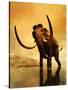 A Woolly Mammoth in a Dramatic Frozen Sunset-null-Stretched Canvas