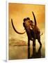 A Woolly Mammoth in a Dramatic Frozen Sunset-null-Framed Art Print