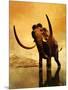 A Woolly Mammoth in a Dramatic Frozen Sunset-null-Mounted Art Print