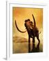 A Woolly Mammoth in a Dramatic Frozen Sunset-null-Framed Art Print