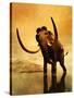 A Woolly Mammoth in a Dramatic Frozen Sunset-null-Stretched Canvas