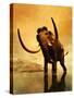 A Woolly Mammoth in a Dramatic Frozen Sunset-null-Stretched Canvas