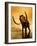 A Woolly Mammoth in a Dramatic Frozen Sunset-null-Framed Art Print