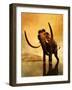 A Woolly Mammoth in a Dramatic Frozen Sunset-null-Framed Art Print