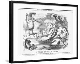 A Word to the Mermaids, 1865-John Tenniel-Framed Giclee Print