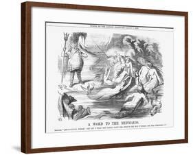 A Word to the Mermaids, 1865-John Tenniel-Framed Giclee Print