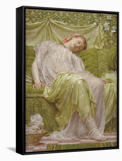 A Workbasket, 1879-Albert Joseph Moore-Framed Stretched Canvas