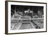 A Worker Stands over a Rock or Gravel Processing Facility, Ca. 1910-null-Framed Photographic Print