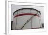 A Worker Walks Down Stairs of an Oil Tank at a Refinery in Wuhan, Hubei Province-Darley Shen-Framed Photographic Print