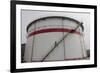 A Worker Walks Down Stairs of an Oil Tank at a Refinery in Wuhan, Hubei Province-Darley Shen-Framed Photographic Print