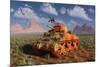 A World War Ii American Sherman Tank Out of Context and Time-null-Mounted Art Print