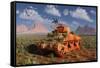 A World War Ii American Sherman Tank Out of Context and Time-null-Framed Stretched Canvas
