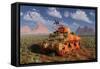 A World War Ii American Sherman Tank Out of Context and Time-null-Framed Stretched Canvas