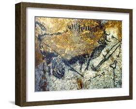 A Wounded Bison Attacking a Man, C.15,000-10,000 Bc-null-Framed Giclee Print