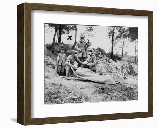 A Wounded German Soldier at a Dressing Station, World War I, 1915-null-Framed Giclee Print