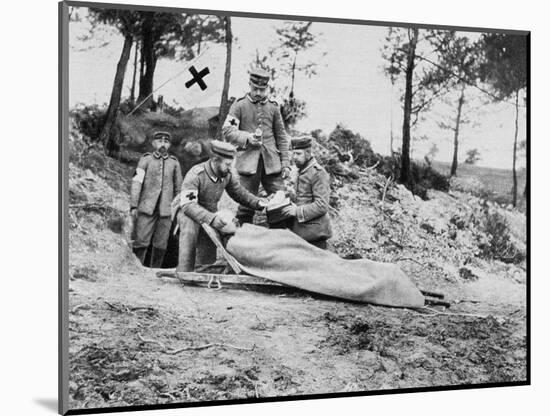 A Wounded German Soldier at a Dressing Station, World War I, 1915-null-Mounted Giclee Print