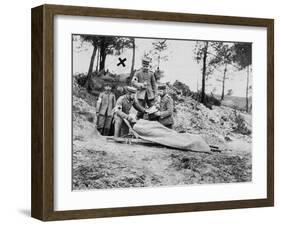 A Wounded German Soldier at a Dressing Station, World War I, 1915-null-Framed Giclee Print