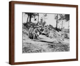 A Wounded German Soldier at a Dressing Station, World War I, 1915-null-Framed Giclee Print