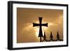 A wrought-iron cross on a fence in Syria at sunrise.-Emily Wilson-Framed Photographic Print
