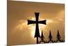 A wrought-iron cross on a fence in Syria at sunrise.-Emily Wilson-Mounted Premium Photographic Print