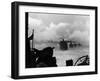 A WW2 Convoy of Steam Supply Ships Sailing Along the English Coast, 1942-null-Framed Premium Photographic Print