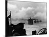 A WW2 Convoy of Steam Supply Ships Sailing Along the English Coast, 1942-null-Mounted Photographic Print