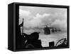 A WW2 Convoy of Steam Supply Ships Sailing Along the English Coast, 1942-null-Framed Stretched Canvas