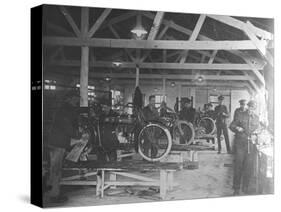 A WWI Motorcycle Repair Shop-English Photographer-Stretched Canvas