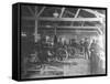 A WWI Motorcycle Repair Shop-English Photographer-Framed Stretched Canvas