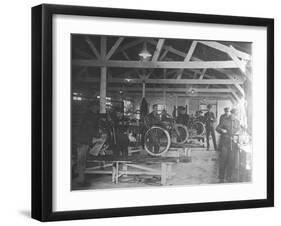 A WWI Motorcycle Repair Shop-English Photographer-Framed Photographic Print