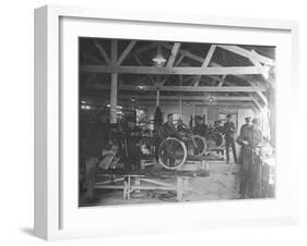 A WWI Motorcycle Repair Shop-English Photographer-Framed Photographic Print