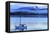 A Yacht Moored in Lake Te Anau, South Island, New Zealand-Paul Dymond-Framed Stretched Canvas