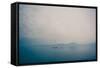 A Yacht Moored on Blue Water-Clive Nolan-Framed Stretched Canvas
