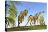 A Yangchuanosaurus Chasing Two Massospondylus Dinosaurs-null-Stretched Canvas