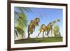 A Yangchuanosaurus Chasing Two Massospondylus Dinosaurs-null-Framed Art Print