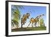 A Yangchuanosaurus Chasing Two Massospondylus Dinosaurs-null-Framed Art Print