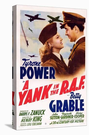 A Yank in the R.A.F., L-R: Betty Grable, Tyrone Power, 1941-null-Stretched Canvas